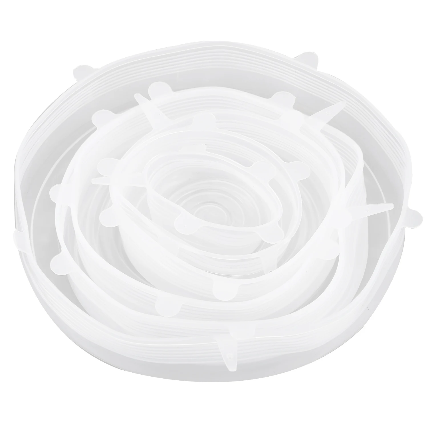 

6 силиконовых чехлов для хранения, 6 различных размеров силиконовых Растягивающихся крышек для мисок, банок, банок и т. д.