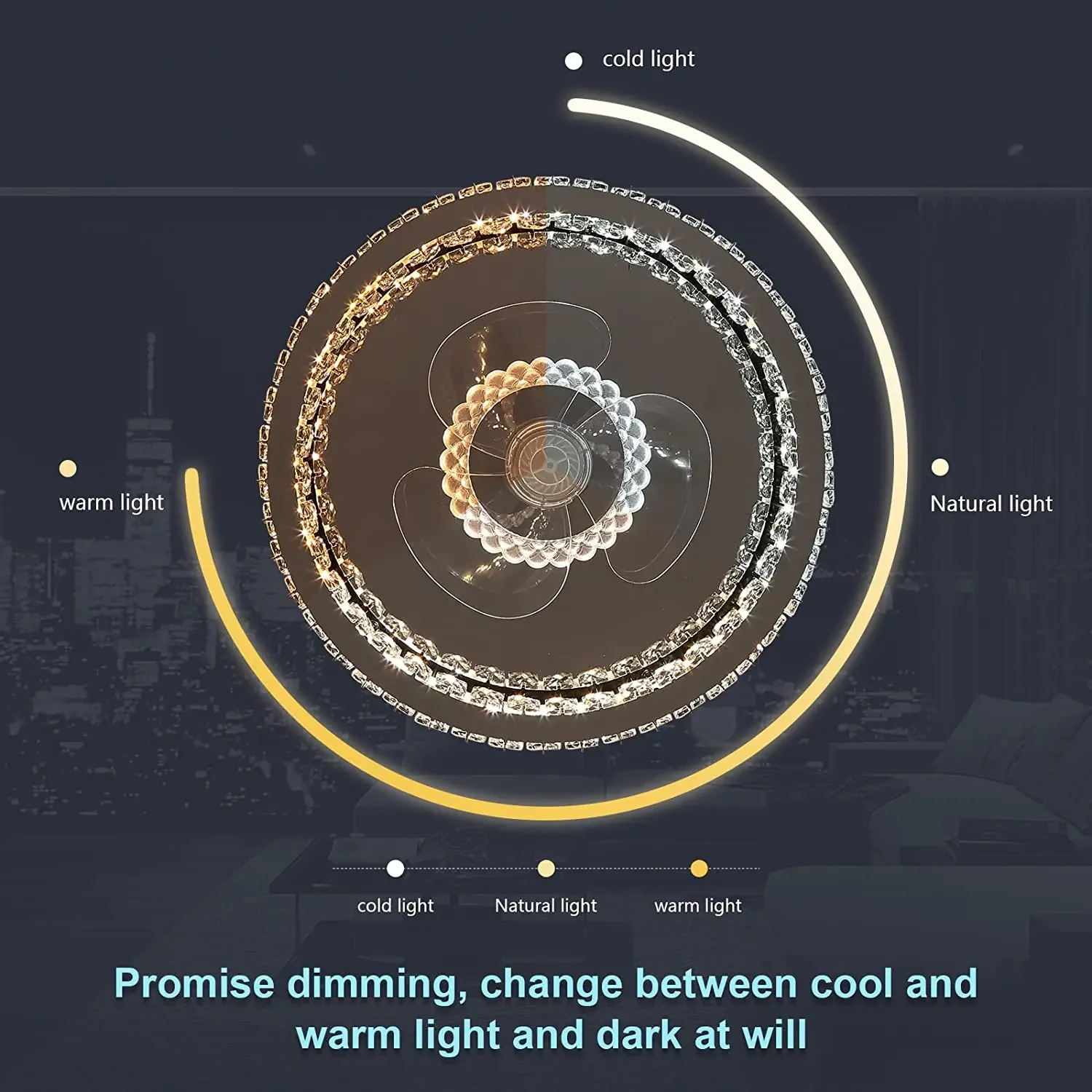 Потолочный вентилятор с утопленным креплением и пультом дистанционного
