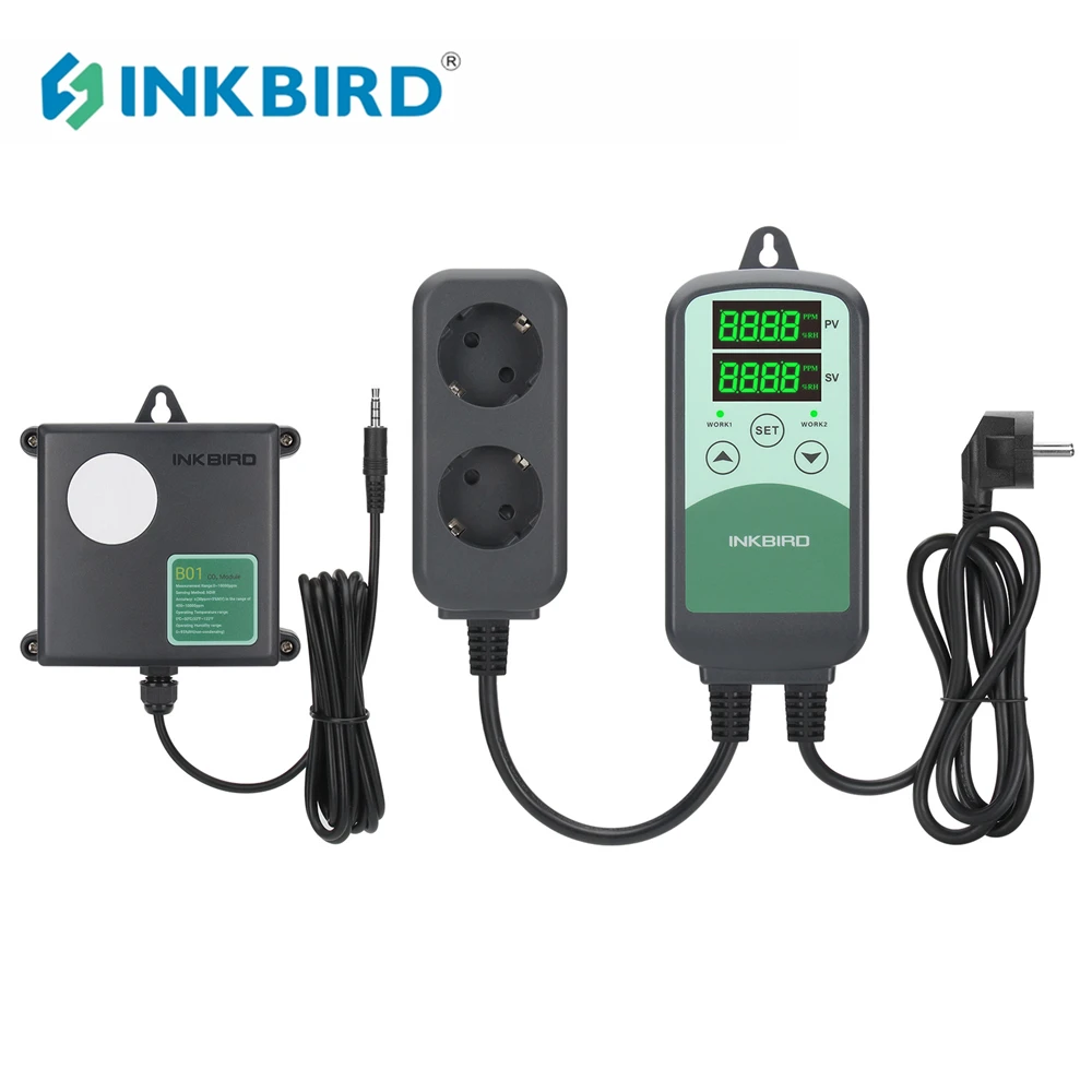 

INKBIRD Digital CO2 Controller EU PLUG 220V Gas Meter Carbon Dioxide Analyzer for Agricultural Livestock Greenhouse Ventilation