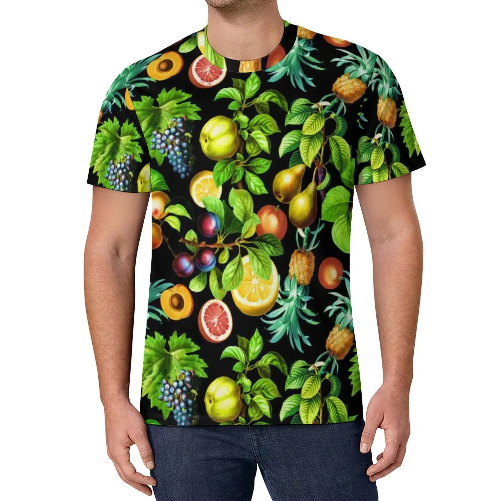 

Tropical Fruit T-Shirt Vegetarian Lemon Print Hippie T Shirts Streetwear Tshirt Beach Short Sleeve Printed Tops