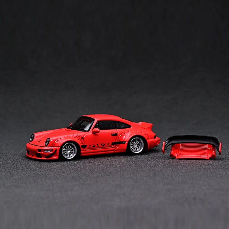 

CM 1:64 Model Car Porsche RWB 964 Dual Tail Version Alloy Die-cast Vehicle LTD 999 - Matt Red