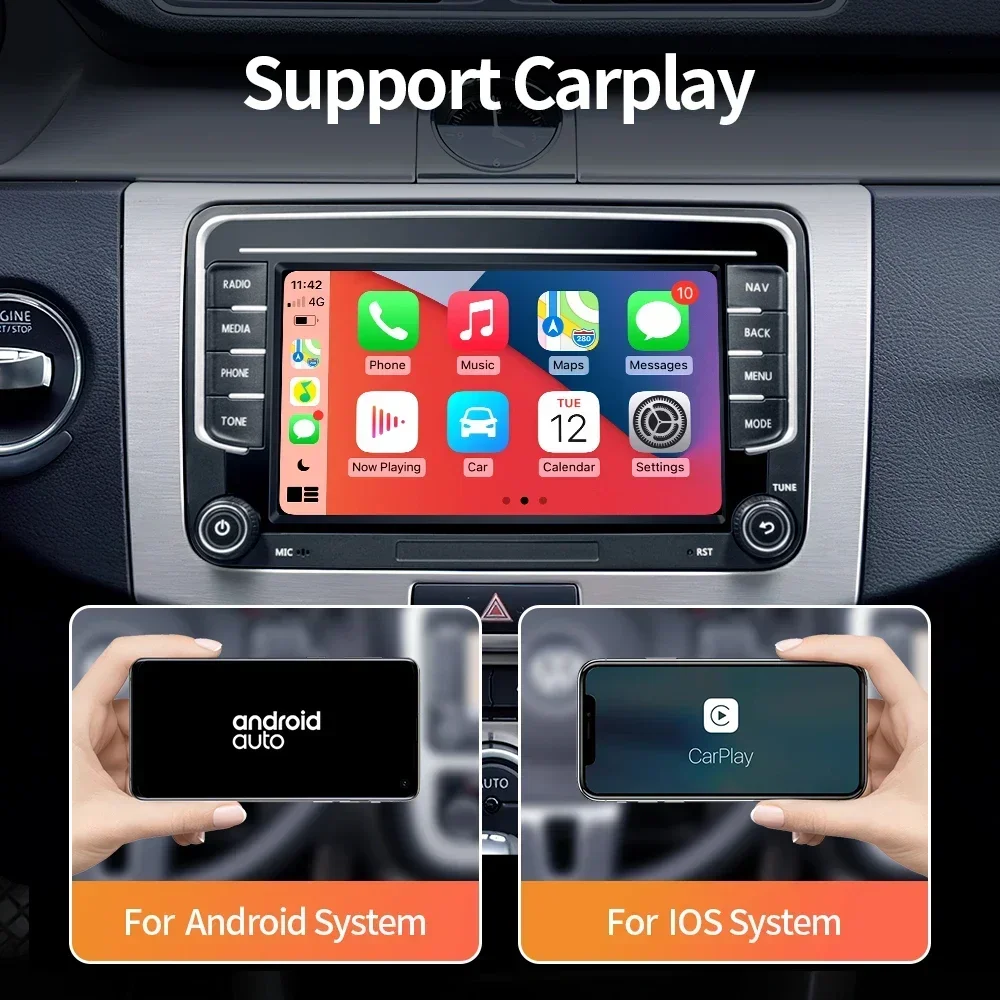 Android 13.0 Автомобильный радиоприемник GPS Navi для VW Passat Golf Volkswagen Skoda Seat Leon CarPlay Auto