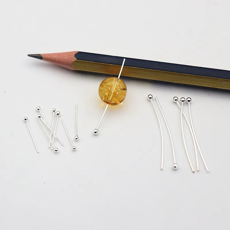 

1 Piece Solid 925 Sterling Silver Headpin Needle with Ball Earring Dangle Pendant DIY Jewelry Finding Components Original Making