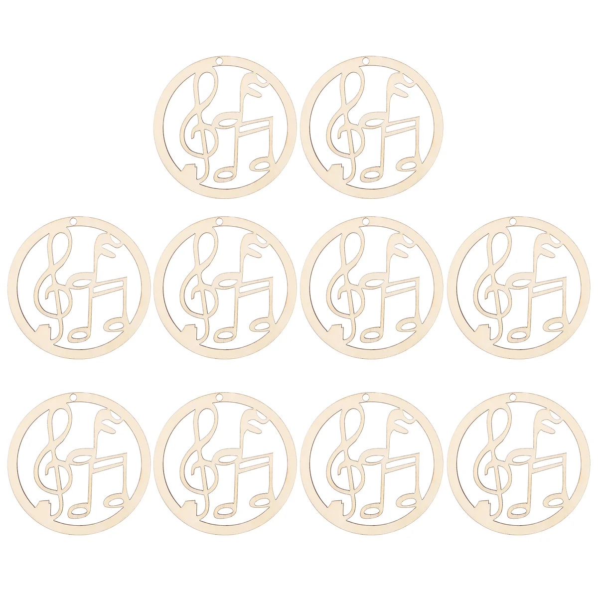 

10pcs Christmas Ornaments Wooden Hanging Hollow Note Xmas Decorations with Ropes