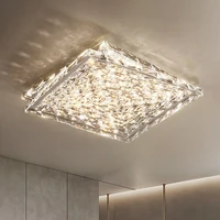 modern rectangula crystal ceiling lamp chandelier chrome living room bedroom luxury led dining lamps art decor indoor lights