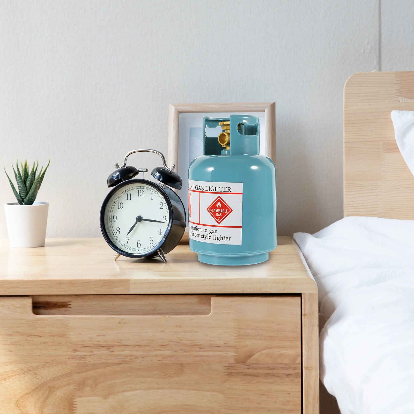 Газовая бутылка-копилка детский орнамент подарок (56 маленьких сине-серых) 1 шт.