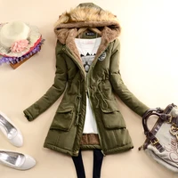 womens winter coat parka hooded fleece lined jacket mid length padded jacket warmth free shipping wholesale plus size slim fit