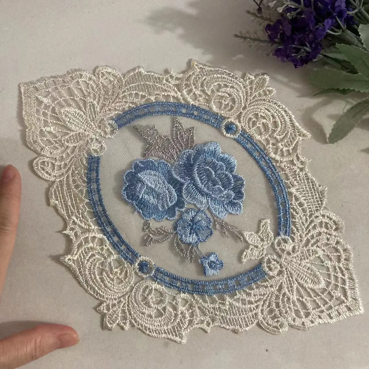 2 шт. вышитые цветочные сетчатые кружева искусственная отделка для чехлов