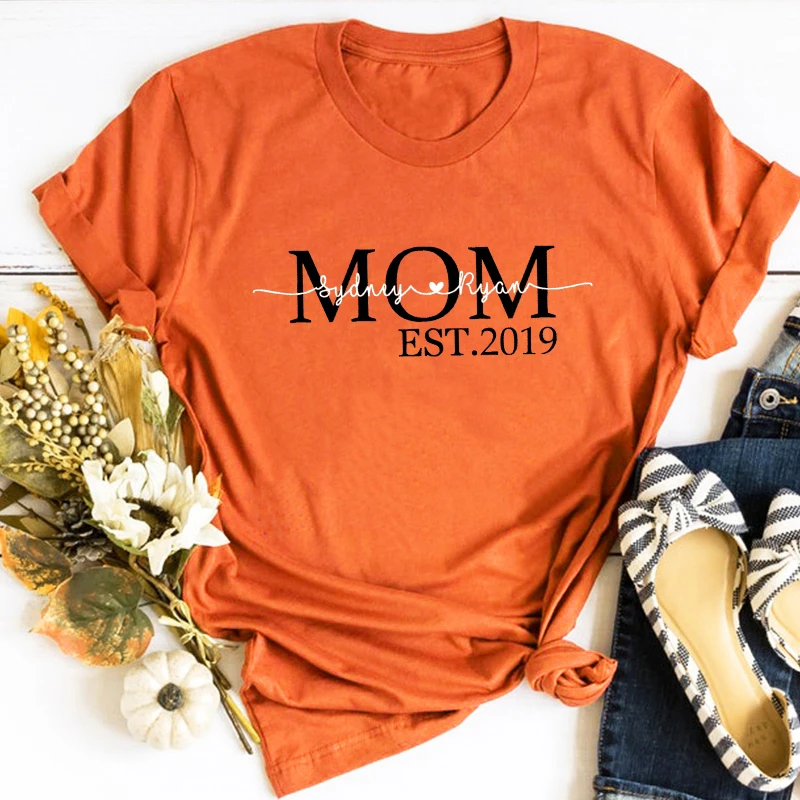 

Mom Est Shirt Valentines Day Woman Tshirts Mother's Day Shirt Aesthetic Aunt Shirt Mother's Day Gift for Her Mother's Day Gift