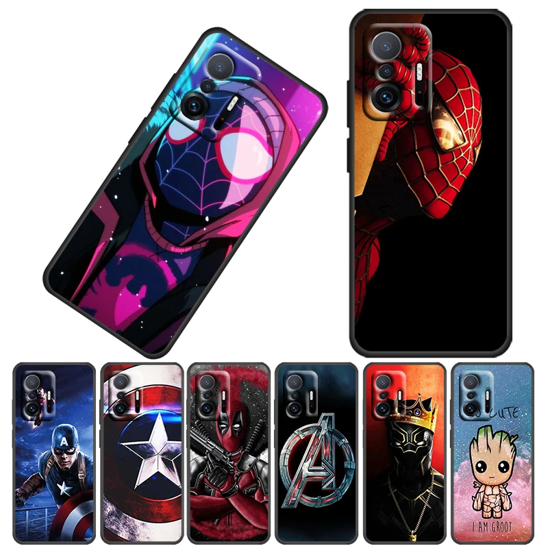 

Marvel Hero In Painting For Xiaomi 12 12X 11 11T 10T Mi 9T Ultra Pro Lite TPU Soft Silicone Black Phone Case Fundas Coque Cover