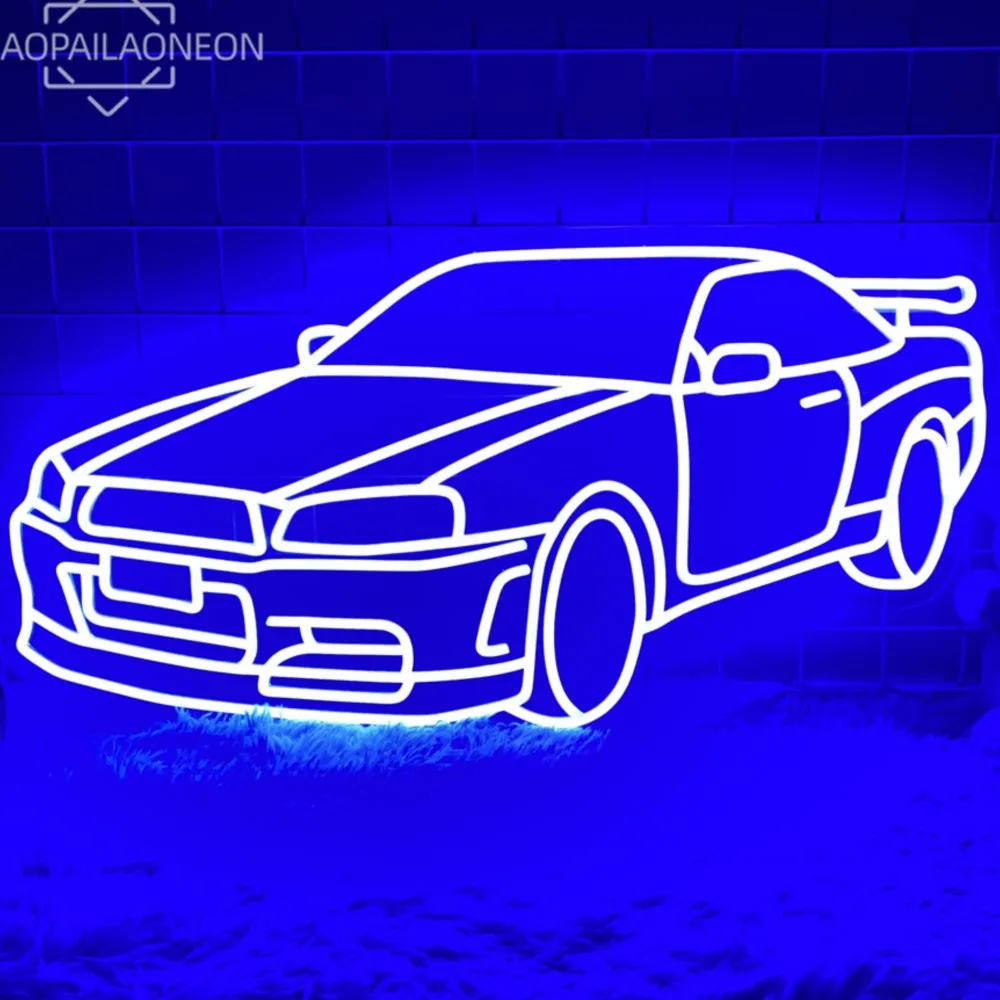 Спортивный автомобиль Электронная неоновая вывеска автомобильная детейлинг