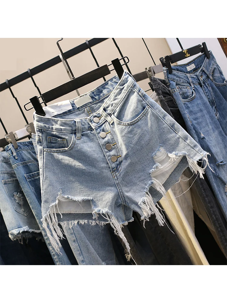 Женские синие джинсовые шорты Y2k с высокой талией уличная одежда винтажные