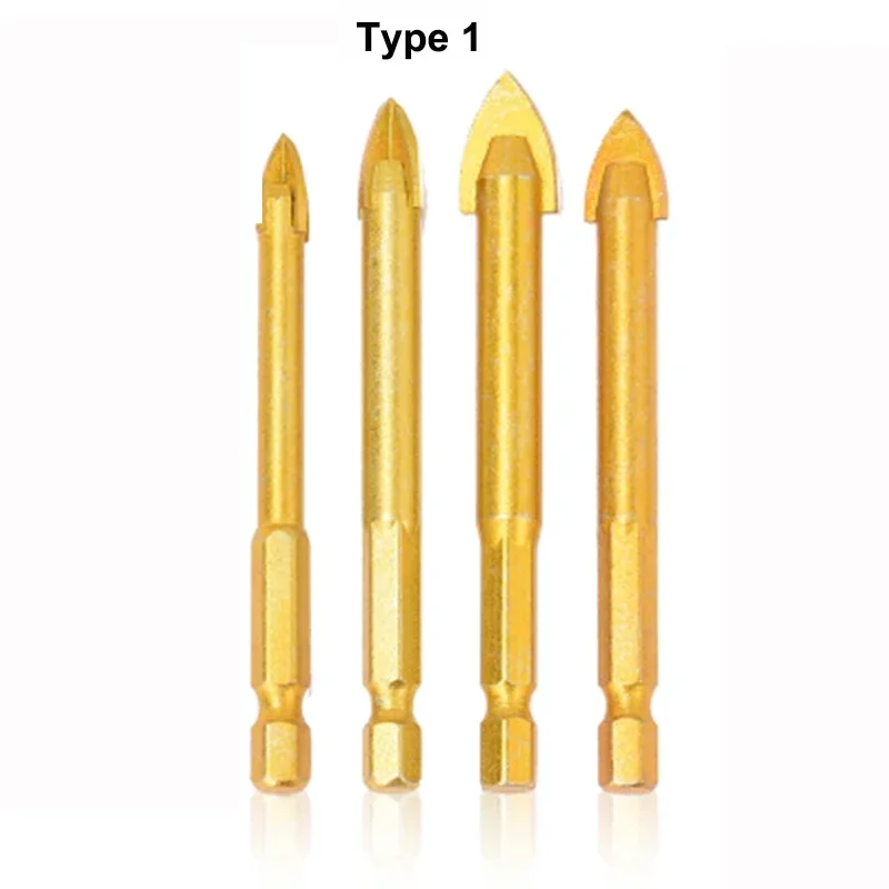 1 шт. 1/4 дюйма шестигранный хвостовик поворотные стеклянные сверла титановые