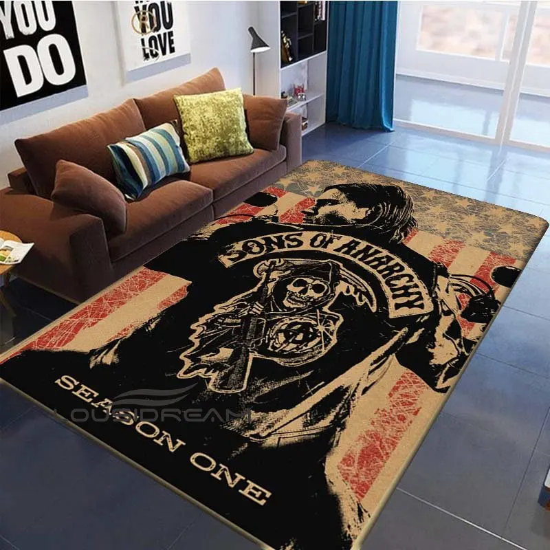 Sons of Anarchy Flying Car Party American Drama Print Living Room Carpet Bedroom Sofa Door Mat Kitchen Decoration Area Carpet