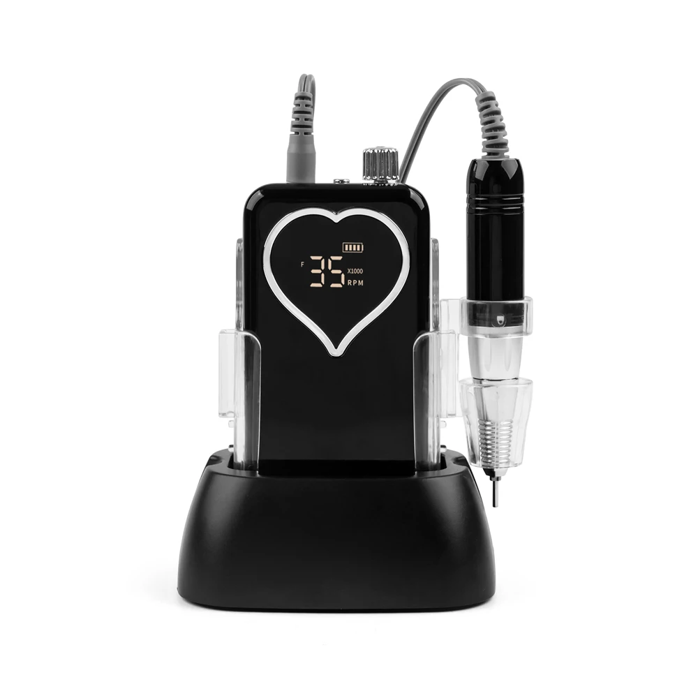 Профессиональная перезаряжаемая дрель для ногтей 35000 об/мин в форме сердца