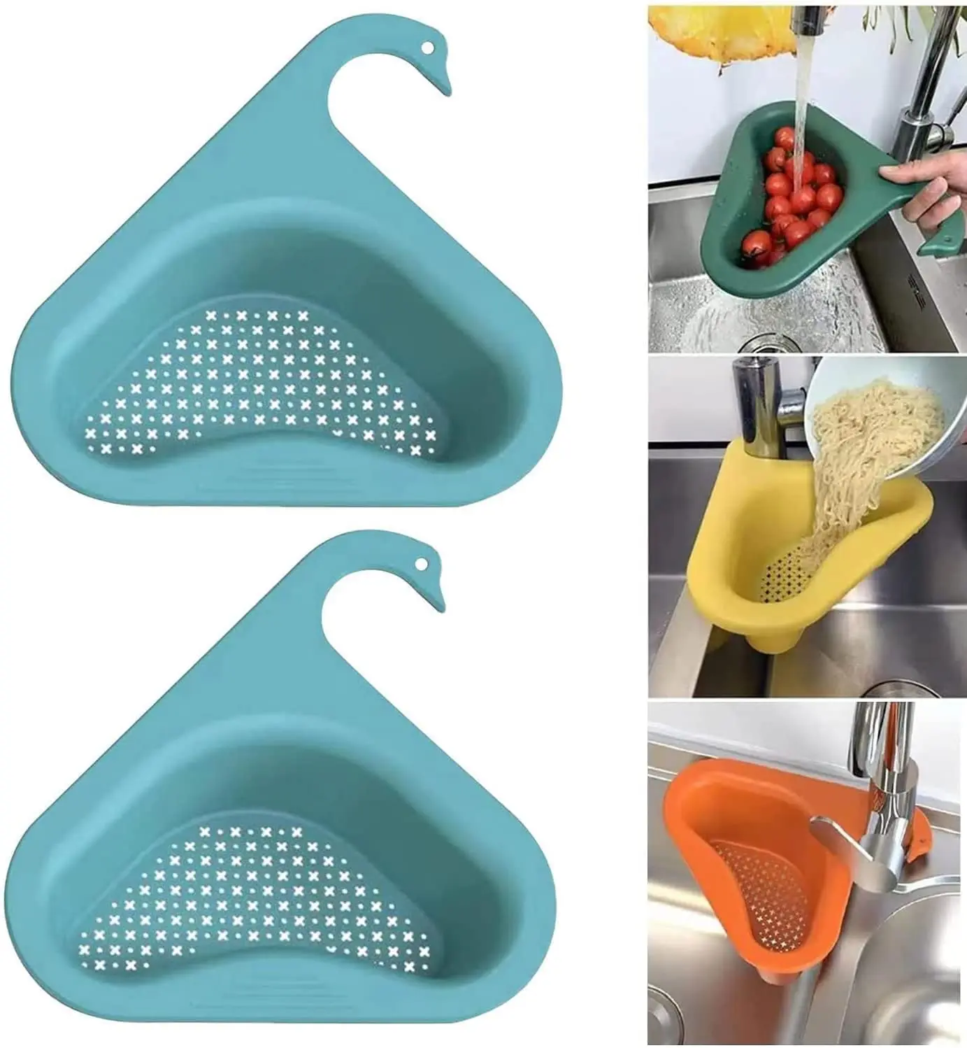 

Swan Shape Sink Strainer for Kitchen Sink Triangular Corner Kitchen Sink Strainer Multifunctional Sink Basket for Kitchen