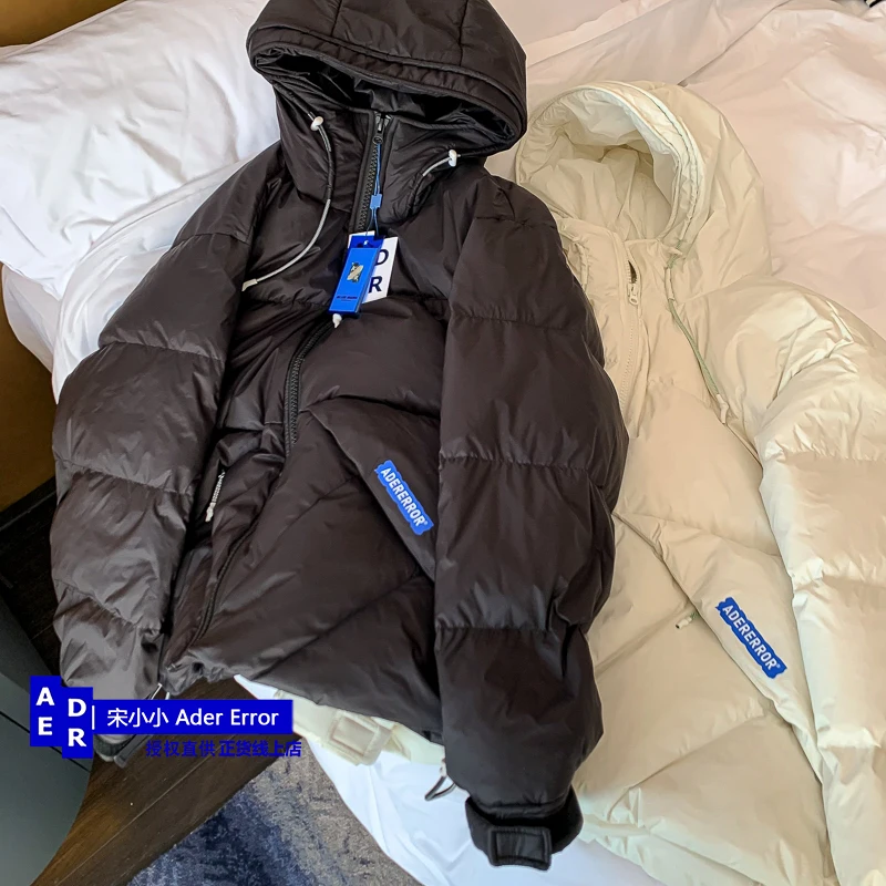 Korean high-quality warm down jacket, thickened coat in winter, loose design, male and female lovers' unisex hooded down jacket