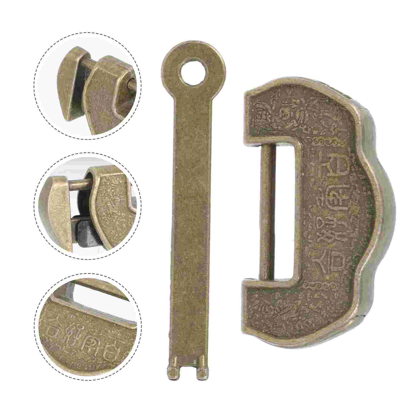 

1pc Retro Wedding Padlock Chinese Ancient Horizontal Open Treasure Box Padlock