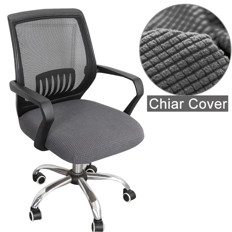

Office Chair Cover Simple Thickened Fabric Chair Covers Elastic Seat Cover Universal Computer Swivel Chair Seat Cover For Home