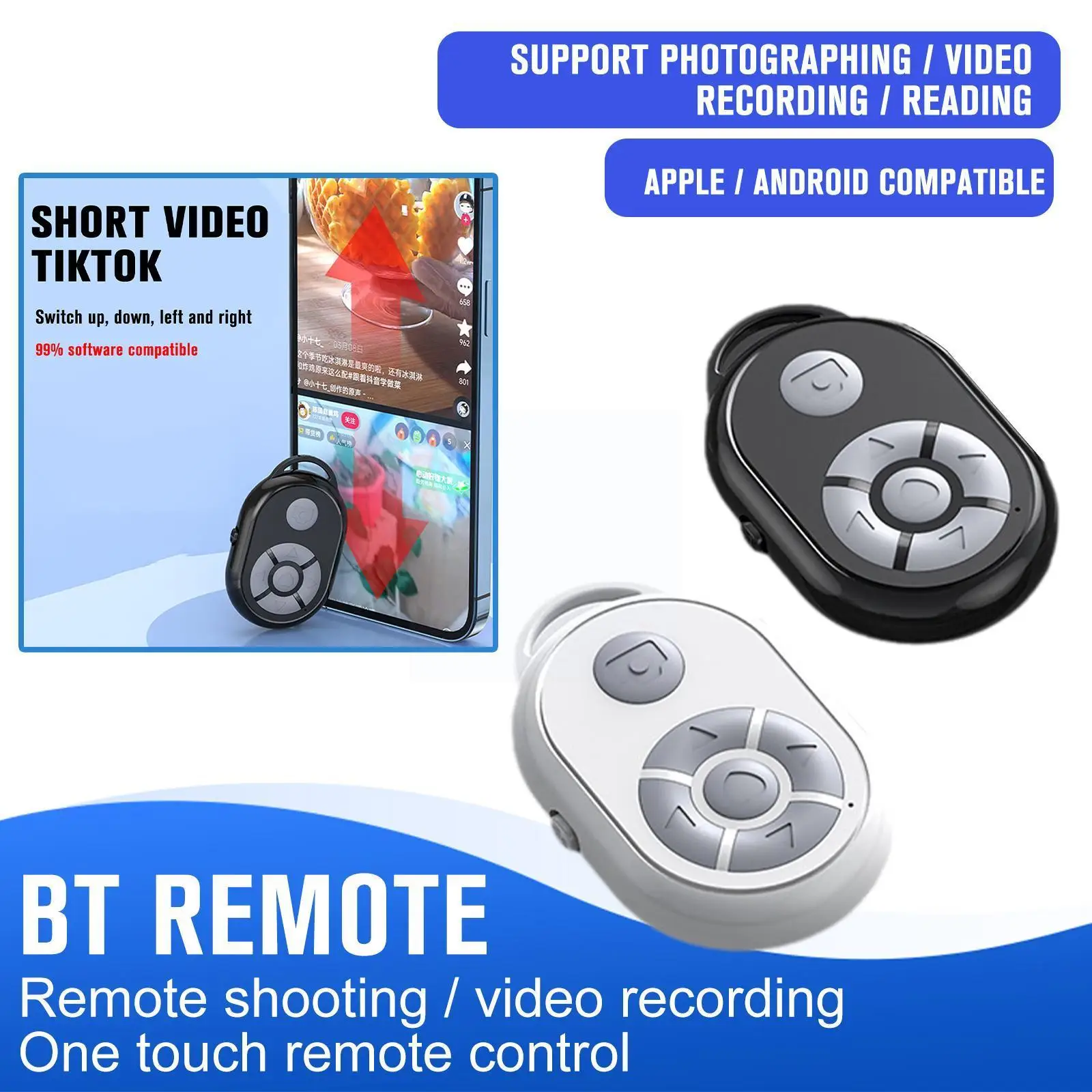 

Mini Wireless Bluetooth Remote Control For Ios Android Phone Music Video Fast Forward Selfie Photo Shutter Controller Y8b3