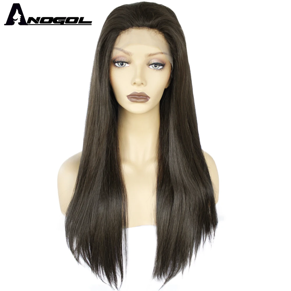 Anogol Synthetic Wigs #4 Black U Part Lace Front Wigs Long Straight 613 Blonde Wig for Women Brazilizans