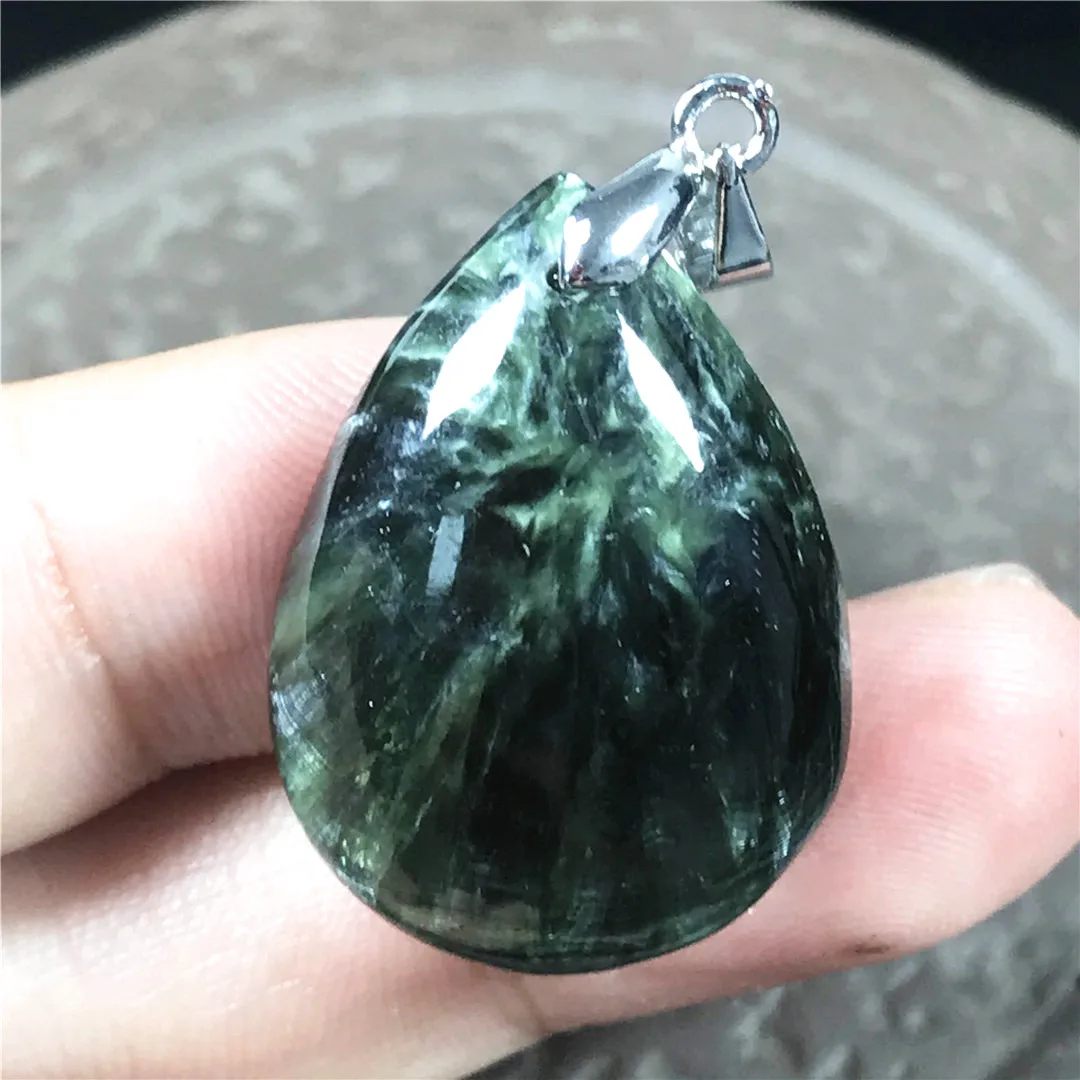 Топ натуральный зеленый Серафинит подвеска ювелирные изделия для женщин мужчин