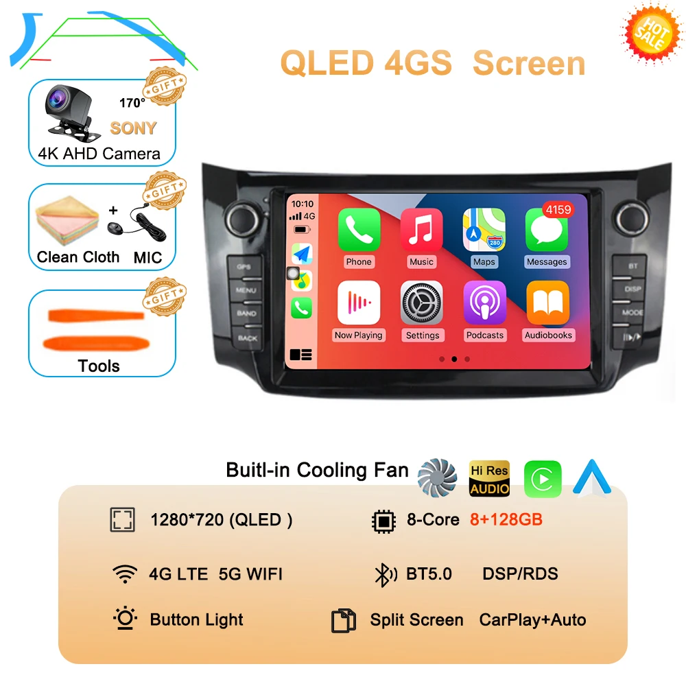 

Автомобильный радиоприемник Carplay Android 15 для Nissan Sylphy B17 Sentra 2012 2013 2014 2015 2016 2017 2018 Мультимедийный DVD-плеер Стерео