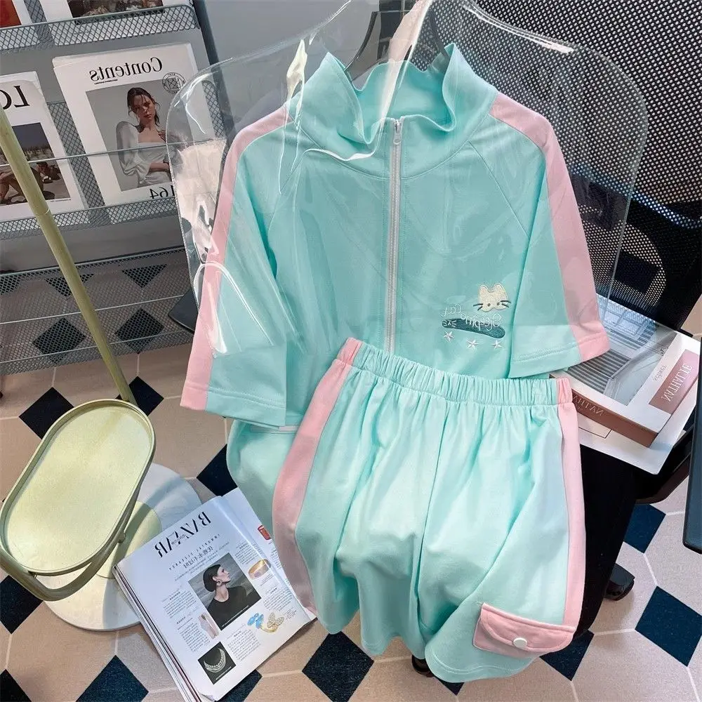 Женский свободный спортивный костюм повседневный комплект из двух предметов