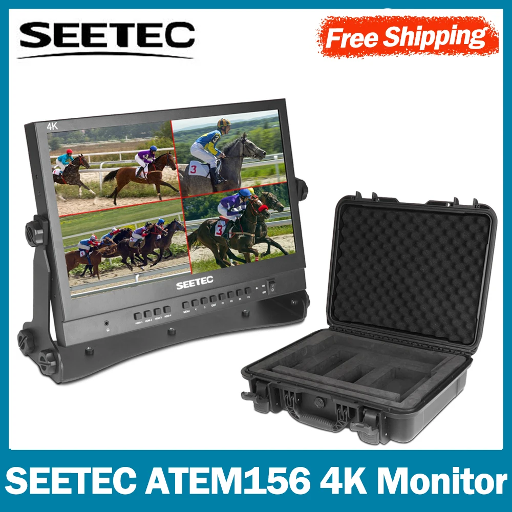 

SEETEC ATEM156 15.6 Inch Live Streaming Broadcast Director 4K Monitor with 4 HDMI Quad Split Display for ATEM Mini