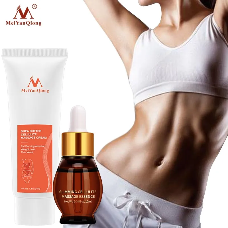 

Slimming Cellulite Massage Cream 40g+Body Massage Essential Oil 10ml Weight Loss Fat Burn Thin Waist Stovepipe Body Beauty Care