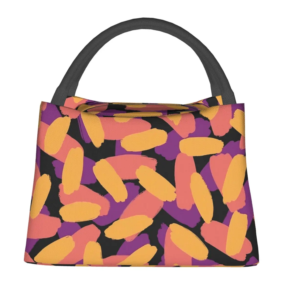 

Brush Print Lunch Bag For Unisex Abstract Painting Lunch Box Casual Picnic Cooler Bag Portable Waterproof Thermal Lunch Bags