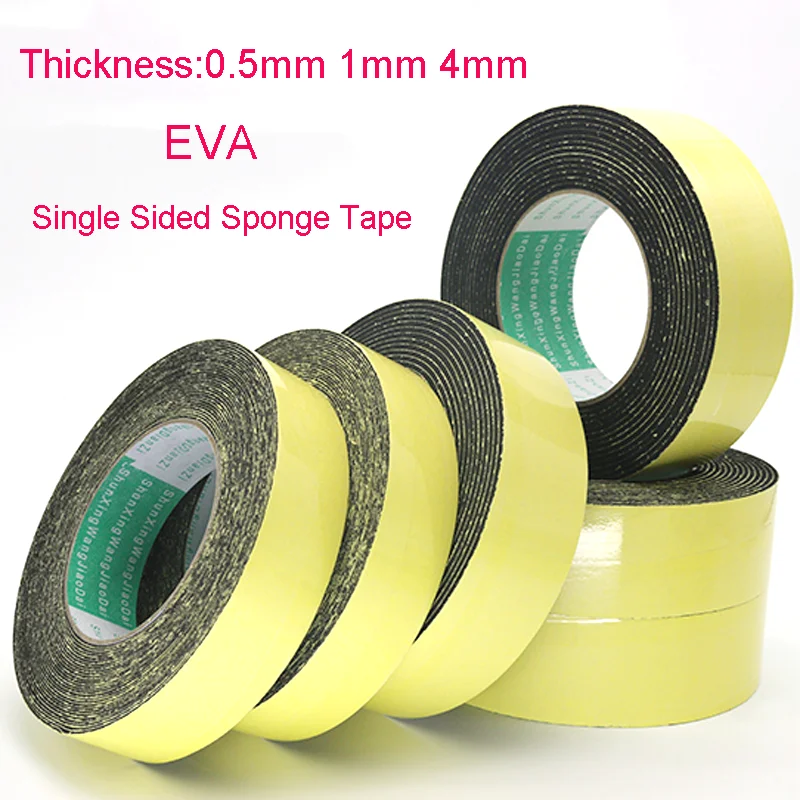 

Thick 0.5~4mm Width 15~50mm Strong adhesion EVA black Sponge Foam Rubber Tape Anti-Collision Seal Strip Sound insulation Strip