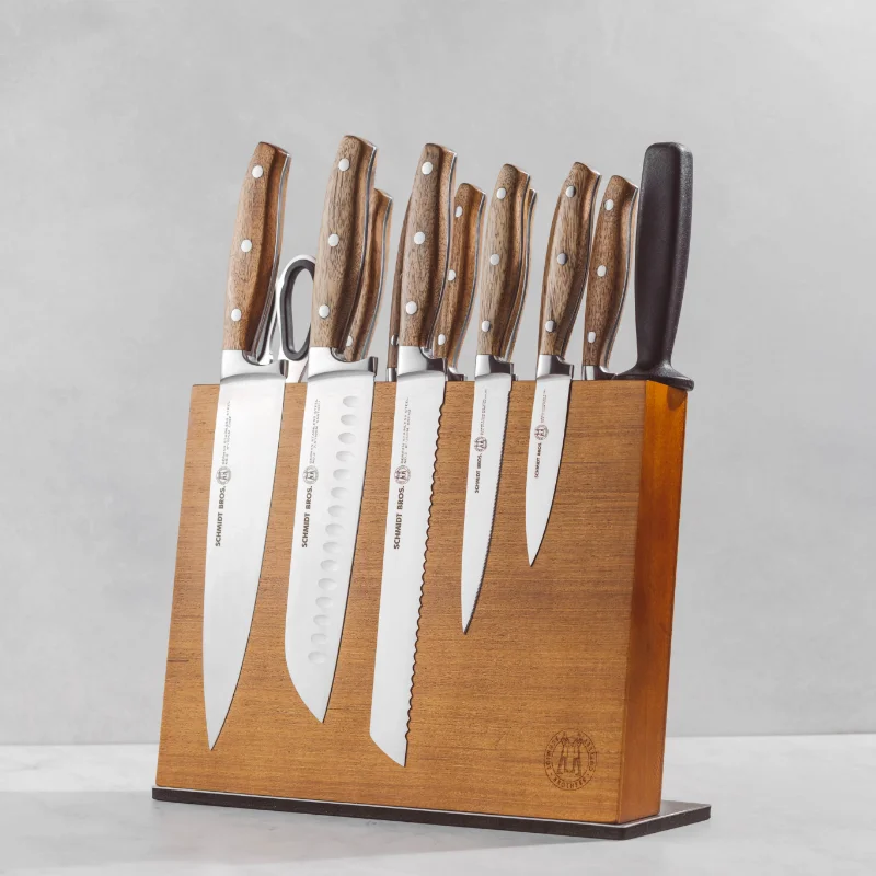 

Schmidt Brothers® Cutlery 14-Piece Acacia Series Forged Stainless Steel Knife Block Set with Acacia Wood Handles chef knife