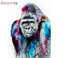gatyztory frameless color gorilla oil painting by numbers for kids diy gift home room decor handpainted diy framed wall artcraft