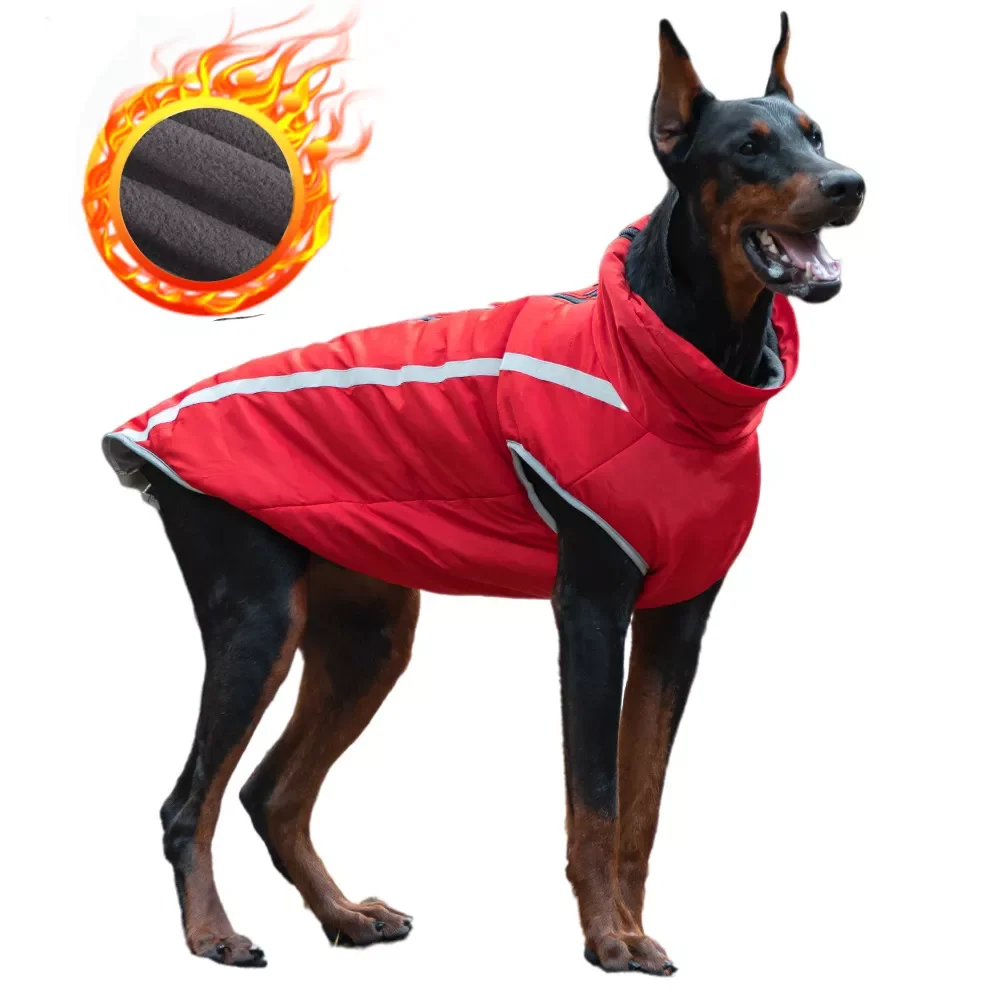 

2023 CDDMPET Winter Pet Jacket Warm Fleece Lining Clothes For Large Dogs Big Dog Coat Waterproof French Bulldog Pug Costume Labr