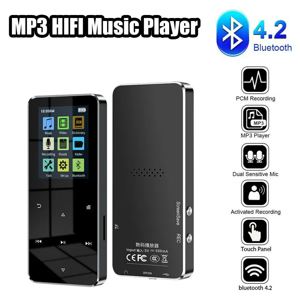 

Bluetooth MP3 плеер мини музыкальный плеер 1.8In сенсорный экран MP3 с 4G поддержка памяти TF карта fm-радио рекордер студент Walkman