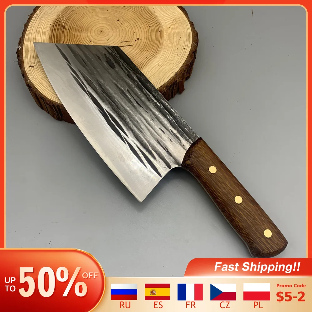

Kitchen Chef Knife Hand-forged Butcher Knife Stainless Steel Bone Chopping Knife Meat Vegetables Slicing Cleaver High Hardness