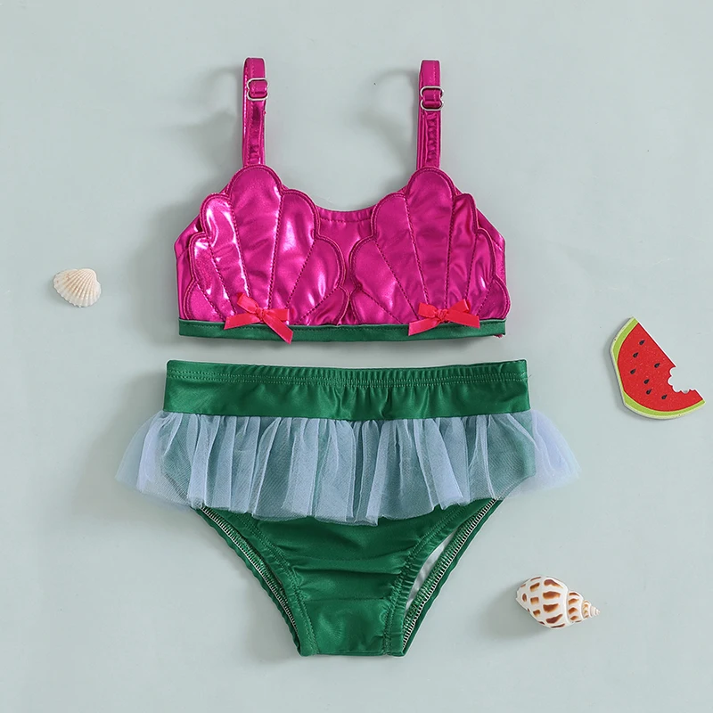 Милый купальный комплект для маленьких девочек купальник мини-бюстгальтер с