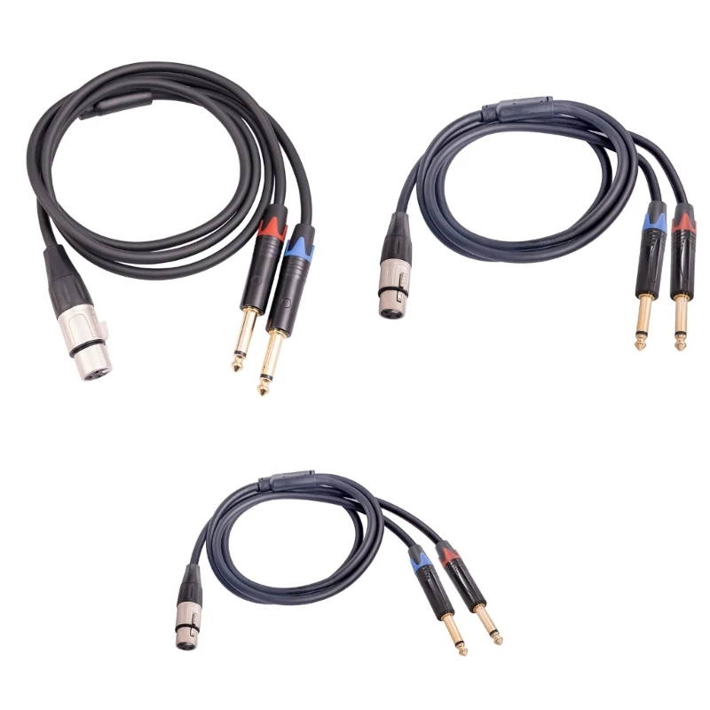 

XLR Female to 1/4 inch Y Splitter Cable,XLR to Dual 6.35mm Mono TS Adapter