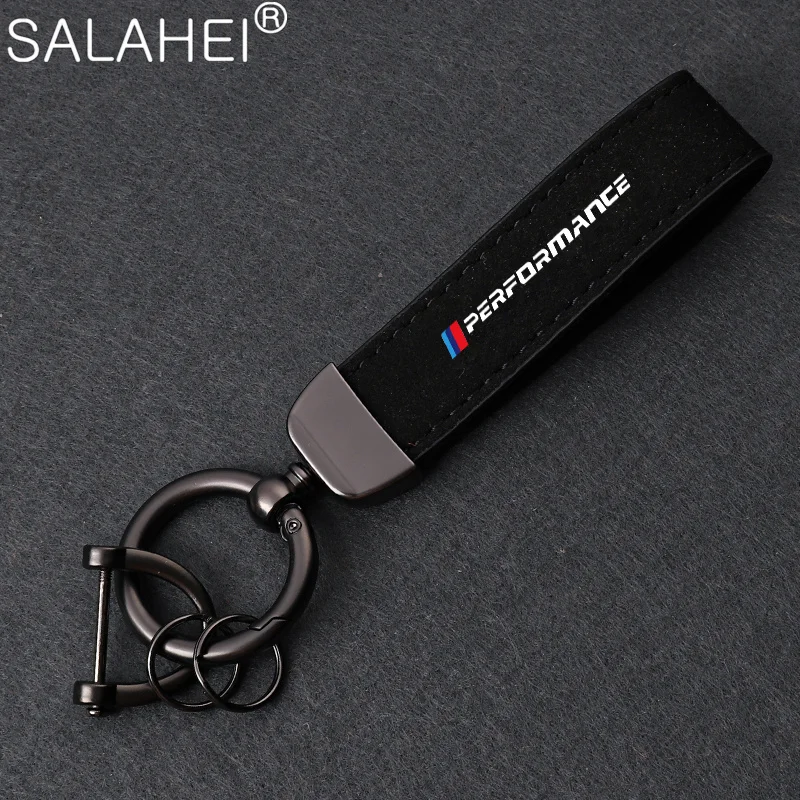 Автомобильный брелок с логотипом, металлический замшевый круглый брелок для BMW 1 3 5 6 7 X1 X3 X5 X6 E46 E39 E36 E90 F10 F30 M, производительные автомобильные аксессуары