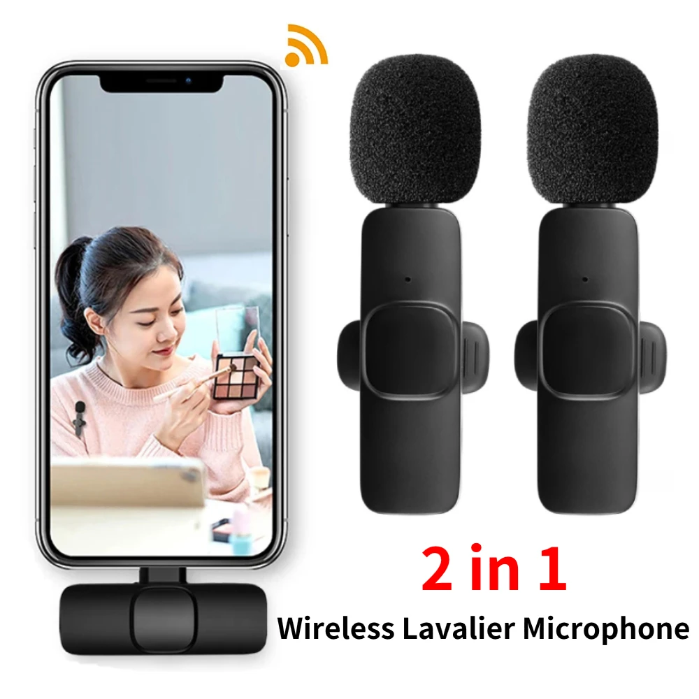 

AWIND Wireless Lavalier Microphone Noise Cancelling Audio Video Recording Mini Mic for iPhone Android Live Broadcast Gaming Phon