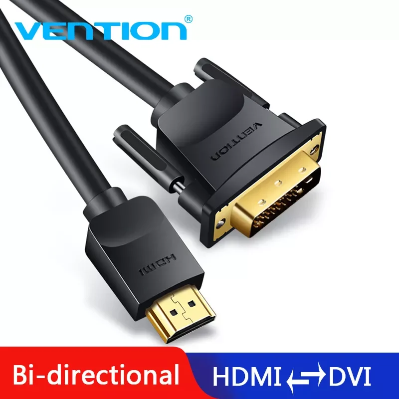 

Vention HDMI to DVI Cable 1m 2m 3m 5m DVI-D 24+1 Pin Support 1080P 3D High Speed HDMI Cable for LCD DVD HDTV XBOX Projector PS3