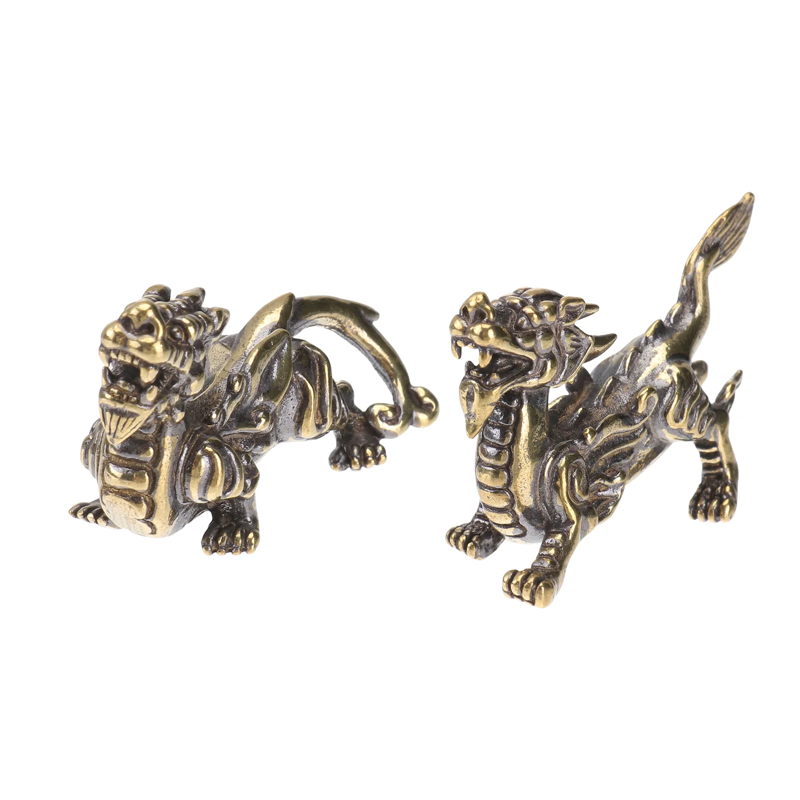 

Statue Figurine Sculpture Kylin Brass Desktop Decor Qilin Yao Pi Good Fortune Dragon Home Ornaments Prosperity Statues Chinese