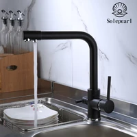 filter kitchen faucets balck deck mounted mixer tap with water purification features dual sprayer mixer tap crane for kitchen