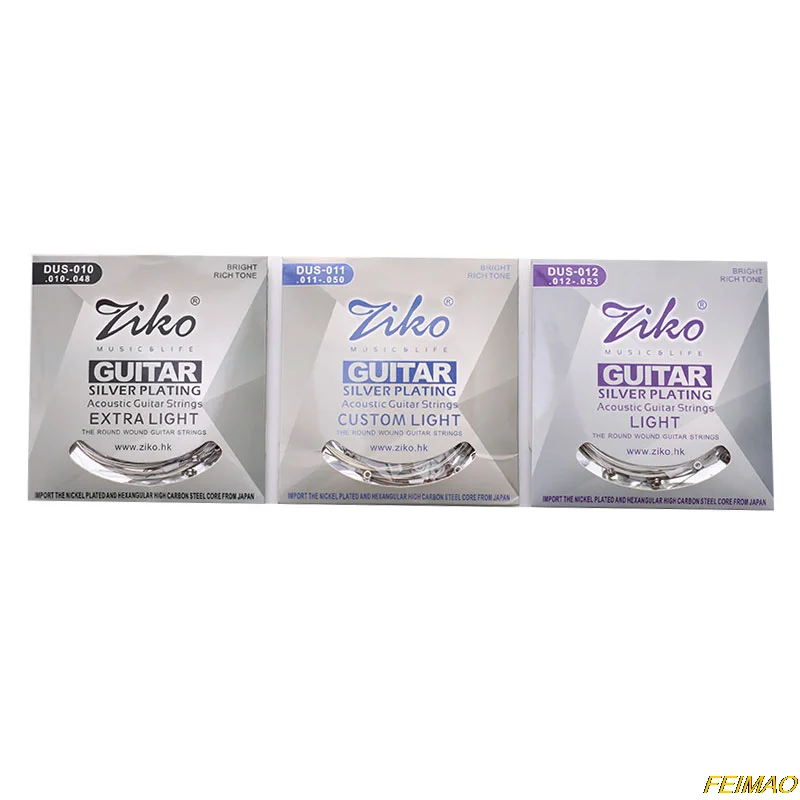 

Набор струн для акустической гитары 010 011 012, 6 струн с серебряным покрытием для гитары