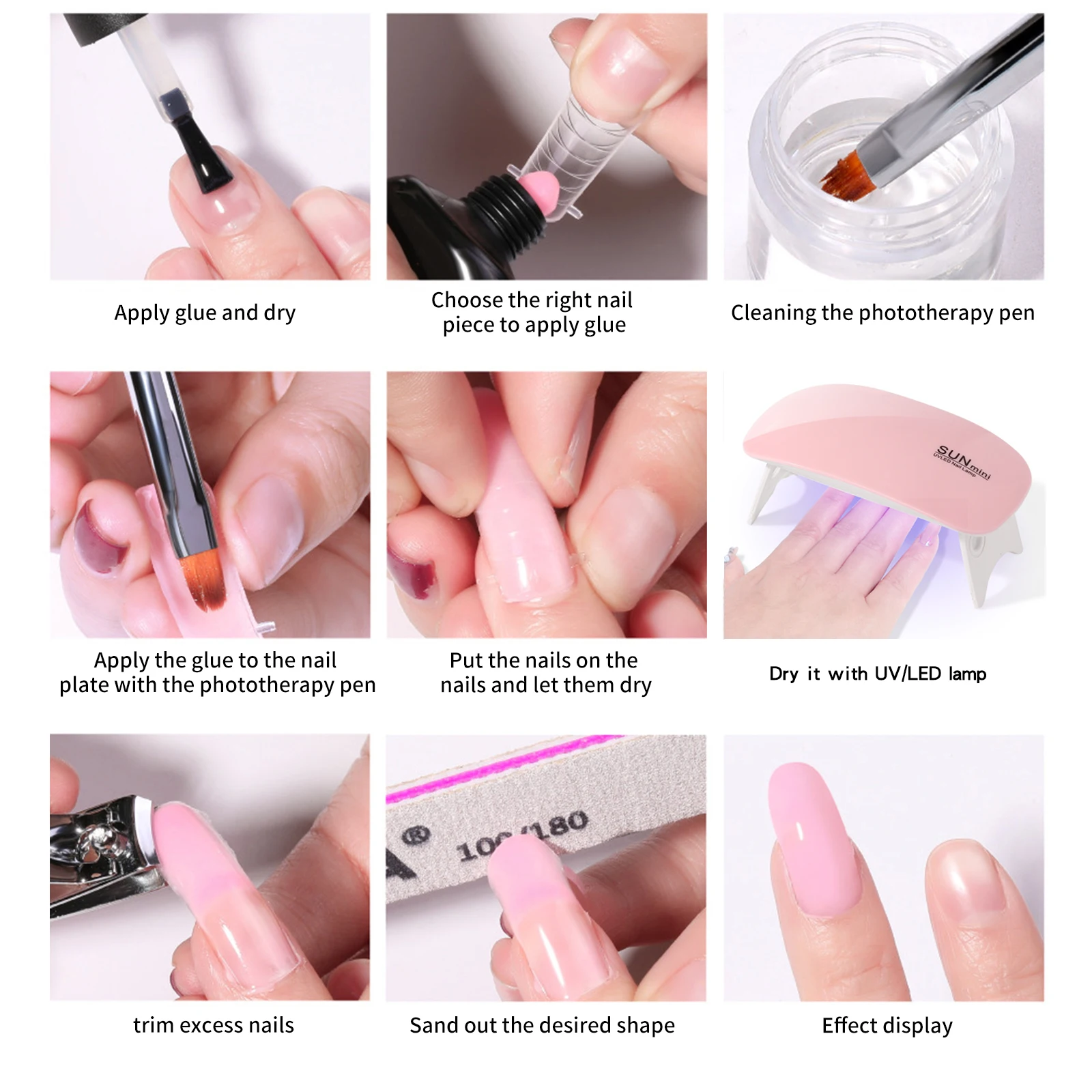 Набор УФ-гелей для наращивания ногтей HALAIMAN светодиодная лампа сушки