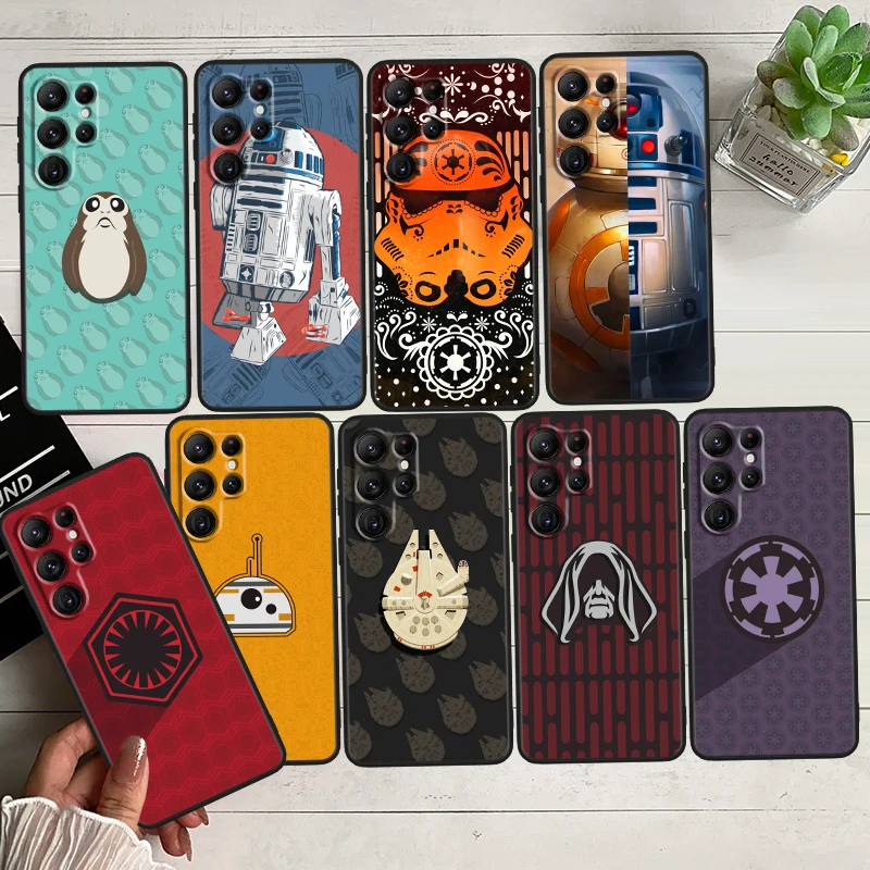 

Star Wars Weapon Robot Black Phone Case For Samsung Galaxy S23 S22 S21 S20 FE Ultra Pro Lite S10 S10E S9 Plus 5G Cover Capa