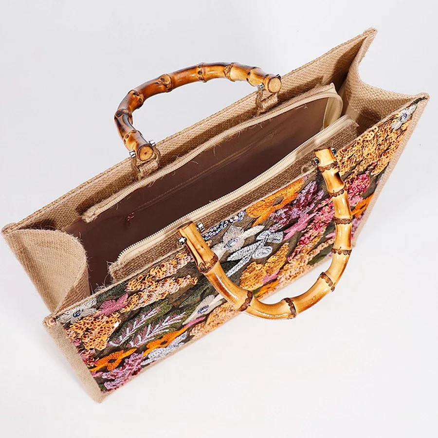 Женская сумка из бамбукового узла роскошная изысканная большая женская с