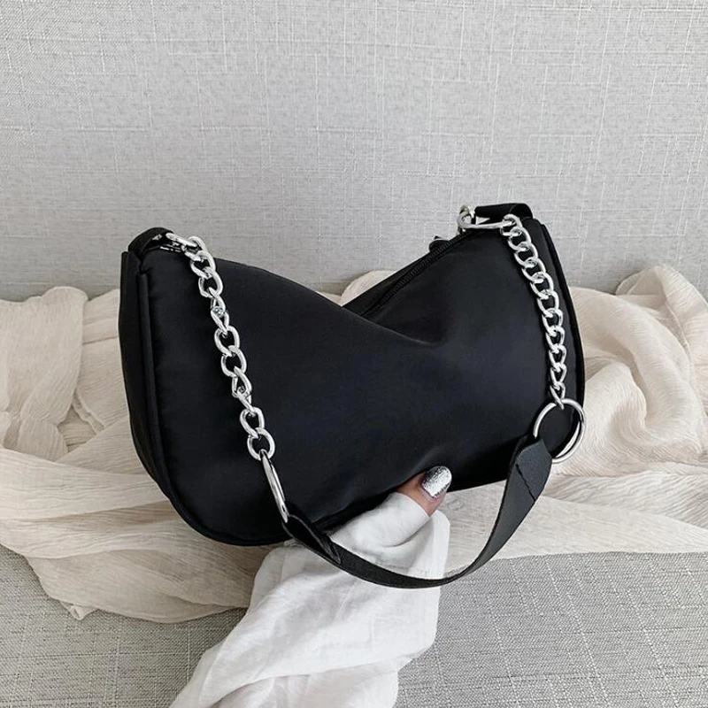 

Popular Fashion Shoulder Bag High Quality Handbags Designer Oxford Crossbody Bags for Women Chain Strap Female Underarm Bag