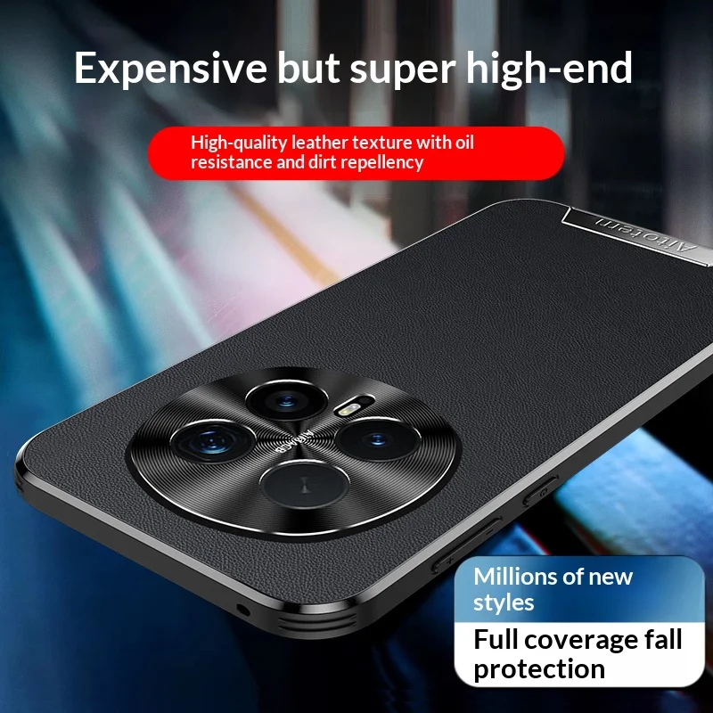 Фото ТПУ покрытие + кожаная задняя крышка для Honor Magic8 Magic7 Magic6 Magic5 Magic4 Pro, металлическая защита объектива, чехол для телефона с защитой от падения №5